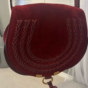 Authentic Chloe crossbody with tassels, excellent condition, suede leather, red